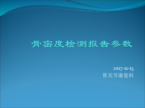 骨密度检测报告参数