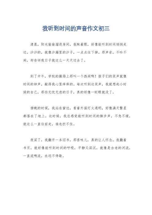 我听到时间的声音作文初三