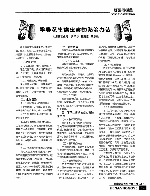 早春花生病虫害的防治办法