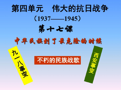 历史：第十七课《中华民族到了最危险的时候》课件(北师大版八年级上)