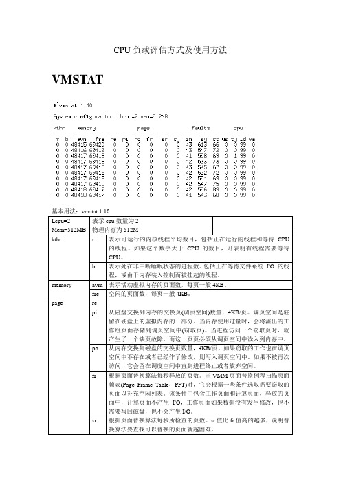 AIX CPU负载评估方式及使用方法