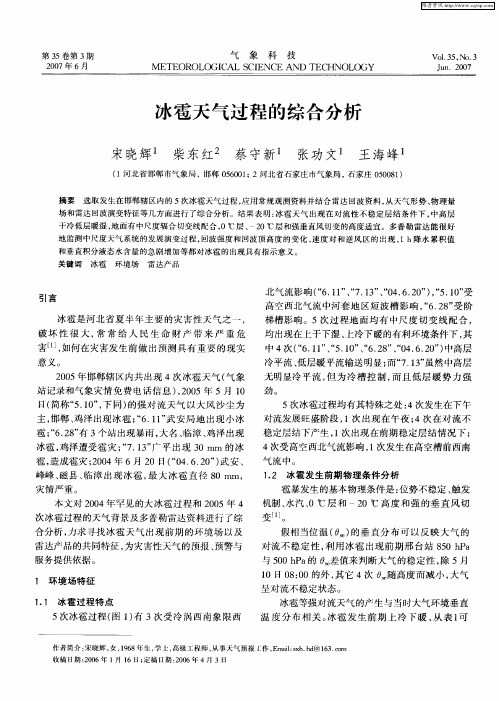 冰雹天气过程的综合分析