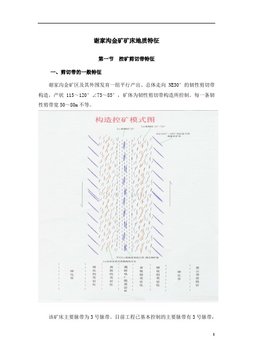 谢家沟金矿矿床地质简介