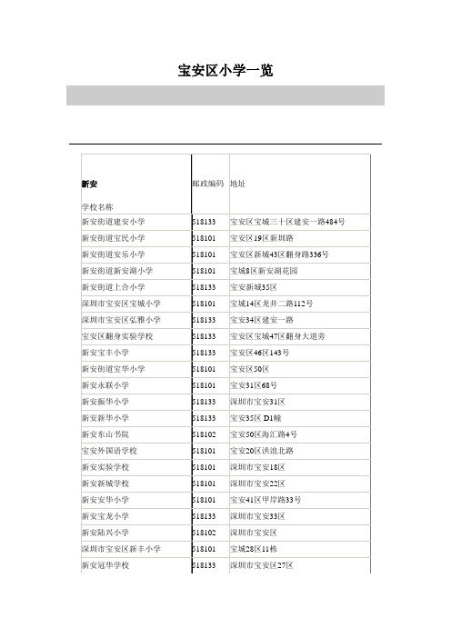 宝安区小学一览