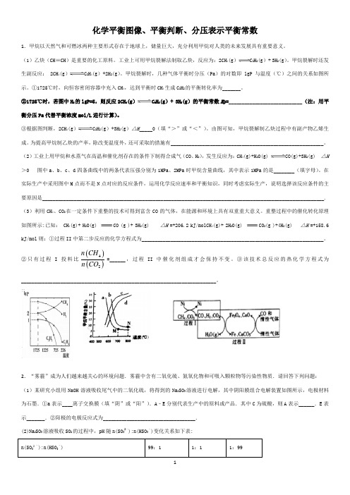 化学平衡图像、平衡判断、分压表示平衡常数