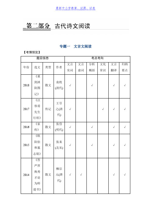 高考语文二轮培优江苏专用文档：第二部分专题一文言文阅读技法提分点10含答案