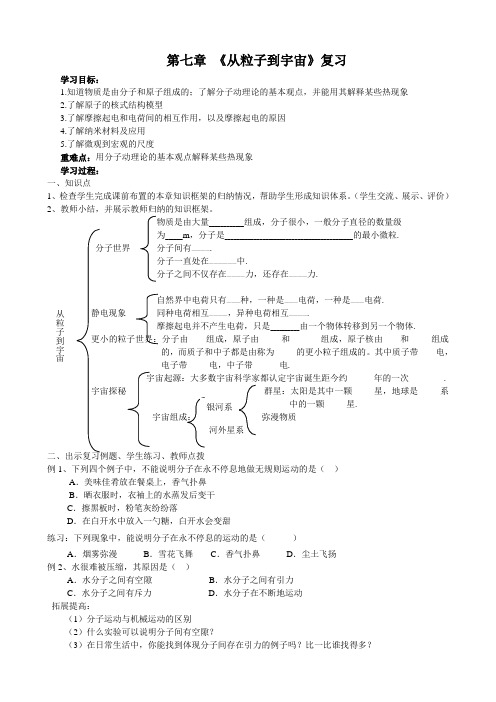 第七章《从粒子到宇宙》复习课教案