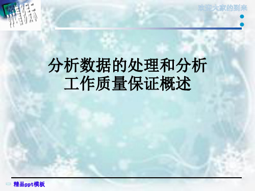 分析数据的处理和分析工作质量保证概述