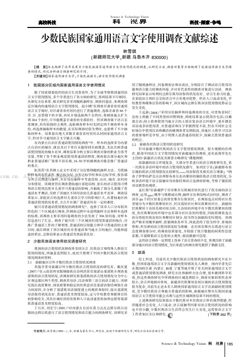 少数民族国家通用语言文字使用调查文献综述