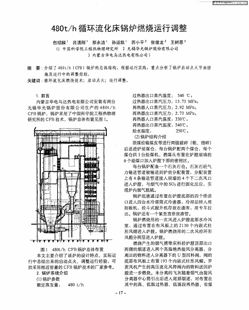 480t／h循环流化床锅炉燃烧运行调整