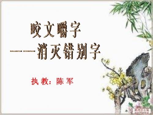 咬文嚼字——消灭错别字