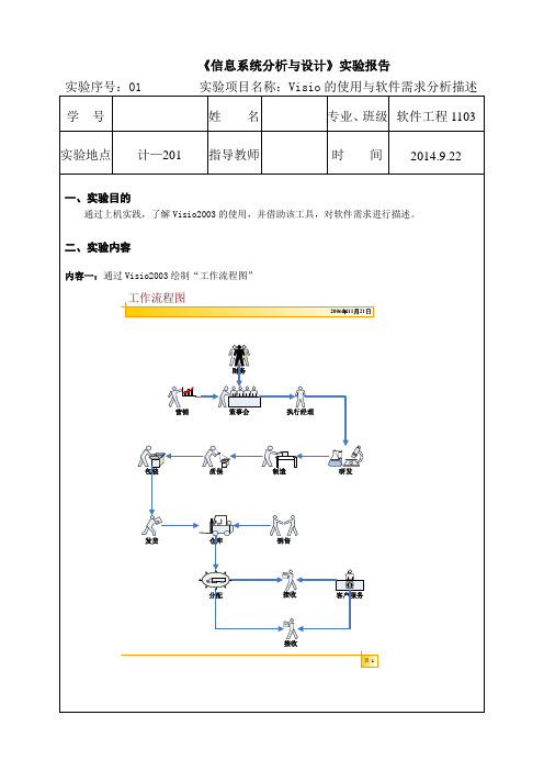 Visio的使用与软件需求分析描述实验报告