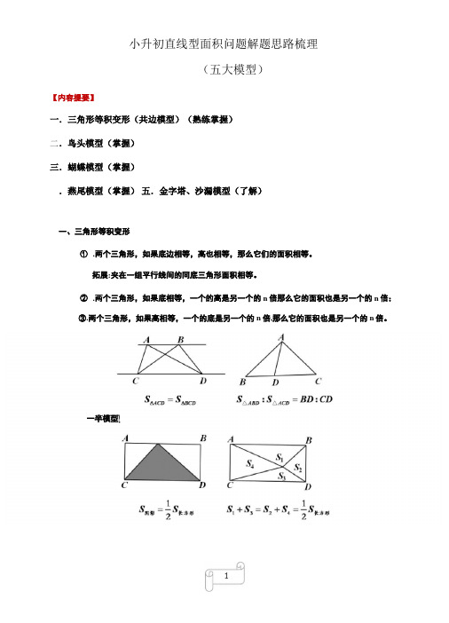 小升初——直线型面积问题的五大模型