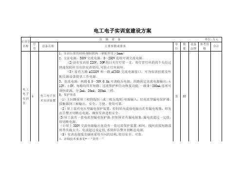 电工电子实训室建设方案