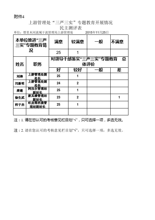 三严三实民主测评