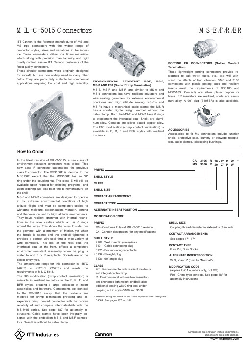 MS3108E20-27PZF80资料