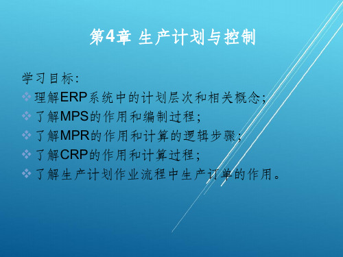 SAP-ERP原理与实训第4章生产计划与控制ppt课件