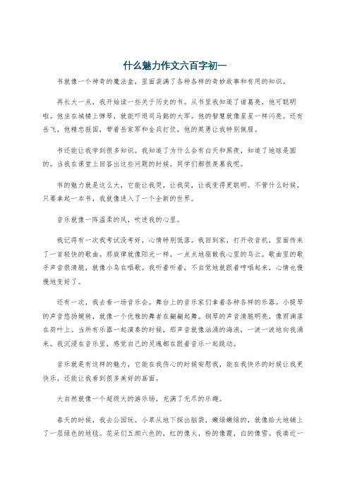 什么魅力作文六百字初一