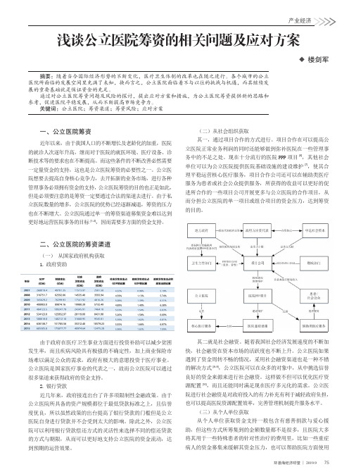 浅谈公立医院筹资的相关问题及应对方案