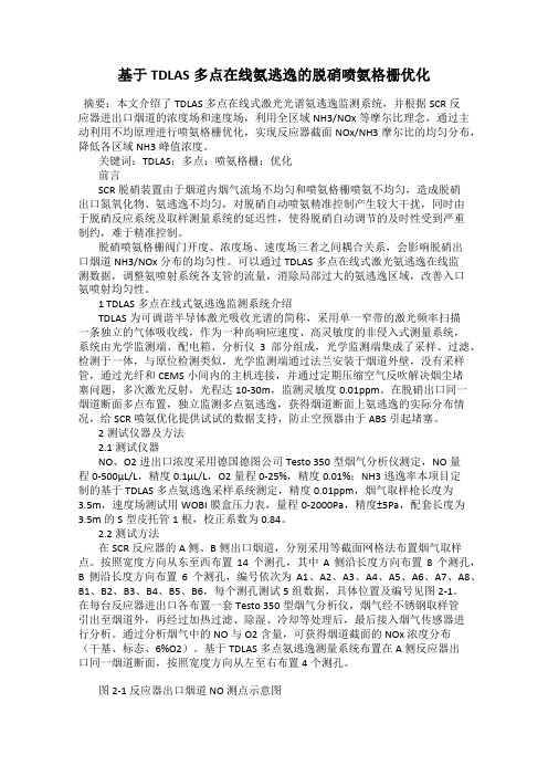 基于TDLAS多点在线氨逃逸的脱硝喷氨格栅优化