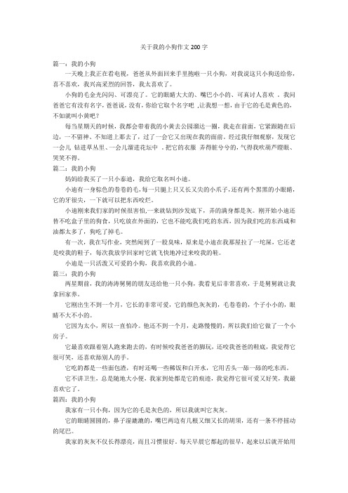 关于我的小狗作文200字优秀作文