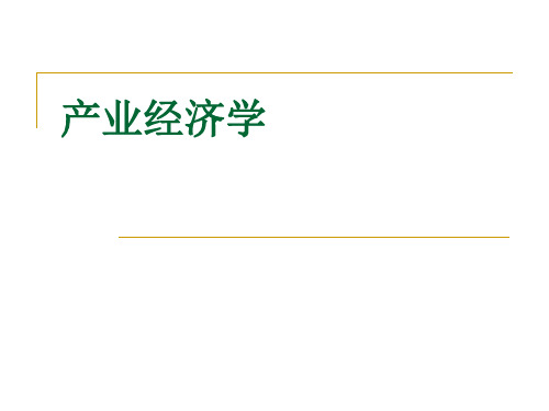 《产业经济学》第十二章 市场绩效的衡量