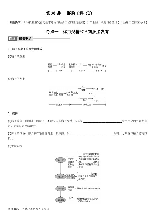 第36讲 胚胎工程(1)(包含答案)