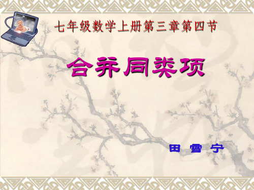 秋七年级数学北师大版上册课件：3.4合并同类项(共13张PPT)