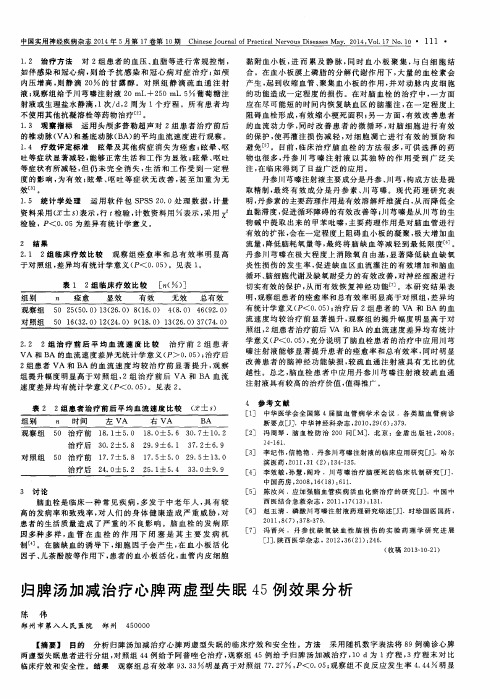 归脾汤加减治疗心脾两虚型失眠45例效果分析