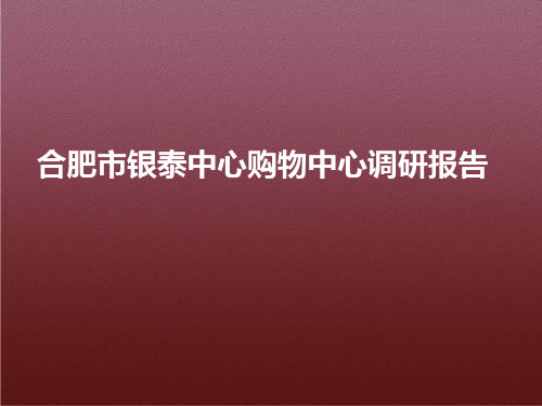 合肥市银泰中心购物中心调研报告