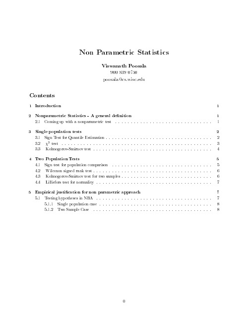 Non Parametric Statistics