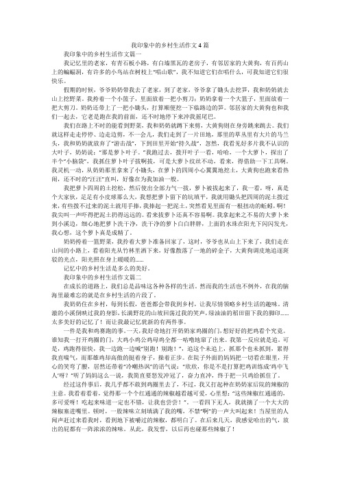 我印象中的乡村生活作文4篇