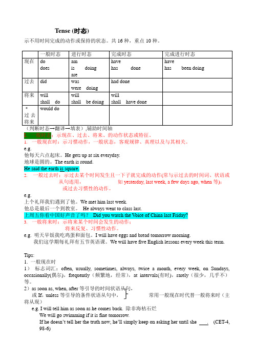 大学英语四六级语法整理