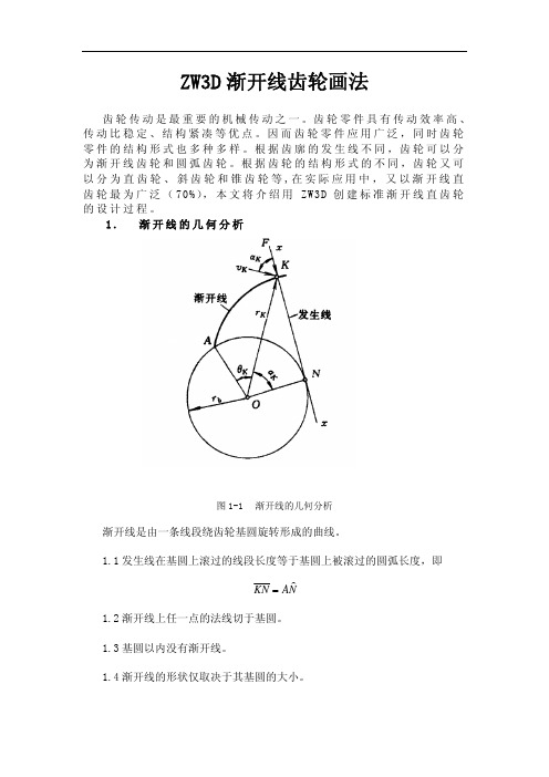 ZW3D中渐开线直齿轮的画法