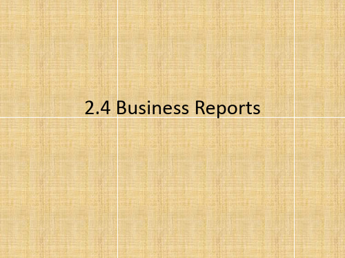 2.4 Business Reports