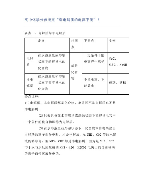 高中化学分步搞定“弱电解质的电离平衡”!