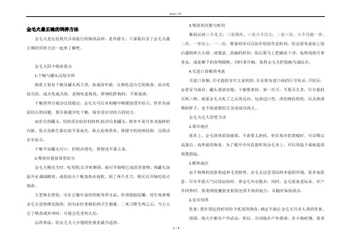 金毛犬最正确的饲养方法