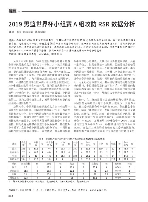 2019男篮世界杯小组赛A组攻防RSR数据分析