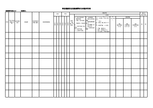 职业健康安全危险源辨识与风险评价表