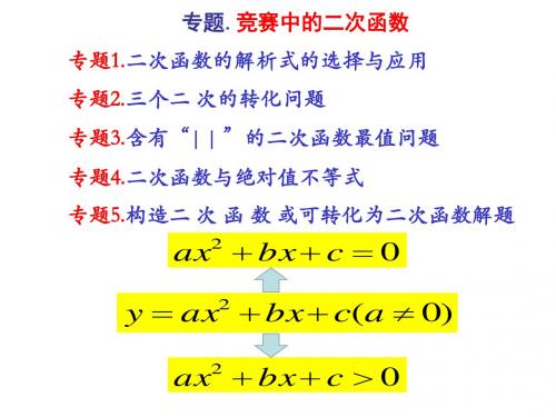 专题竞赛中的二次函数