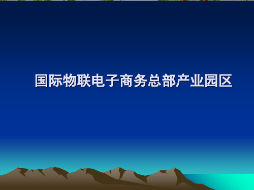 国际物联电子商务总部产业园区(ppt 67页)