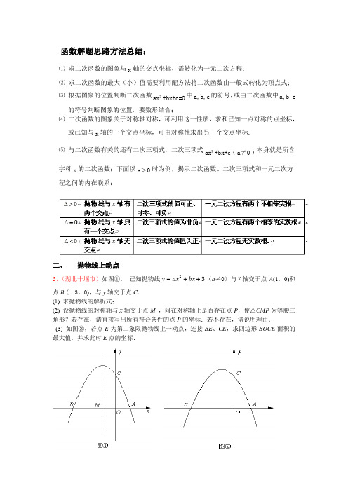 二次函数动点问题解答方法技巧分析