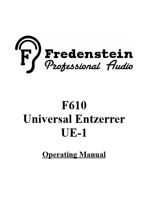 Fredenstein F610 Universal Entzerrer UE-1 用户手册说明书