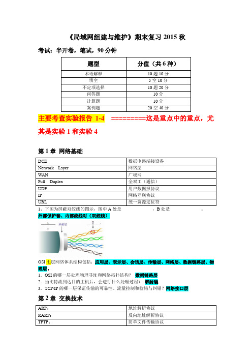 《局域网组建与维护》期末复习资料2015秋版