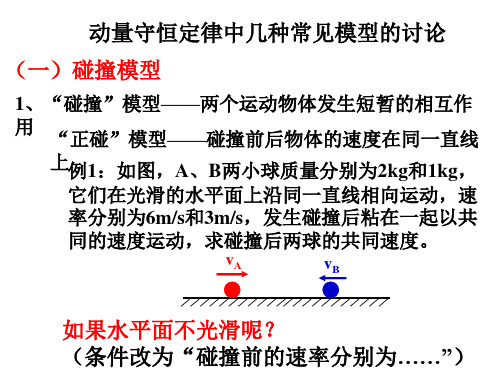 动量守恒定律中几种常见模型的讨论