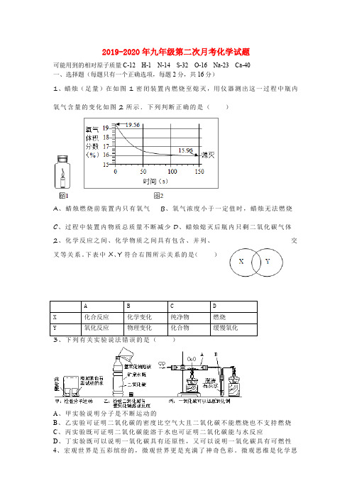 2019-2020年九年级第二次月考化学试题