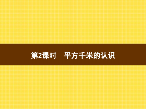 人教版小学四年级上册数学精品教学课件 公顷和平方千米 练习课时 平方千米的认识