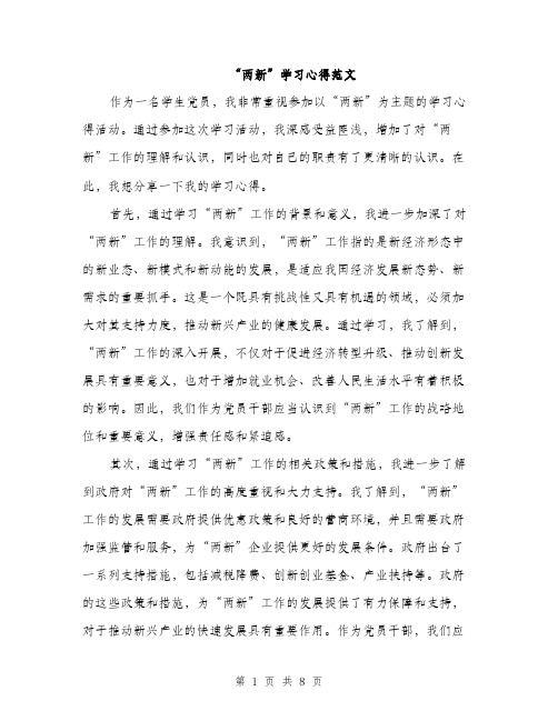 “两新”学习心得范文