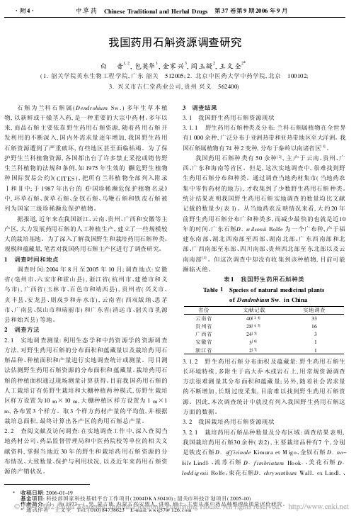 我国药用石斛资源调查研究_白音