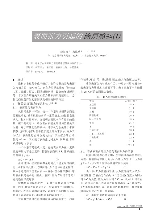 表面张力引起的涂层弊病Ⅰ